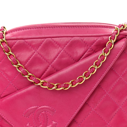 Chanel Lambskin Quilted Flap Tassel Camera Case Fuchsia 9 of 12
