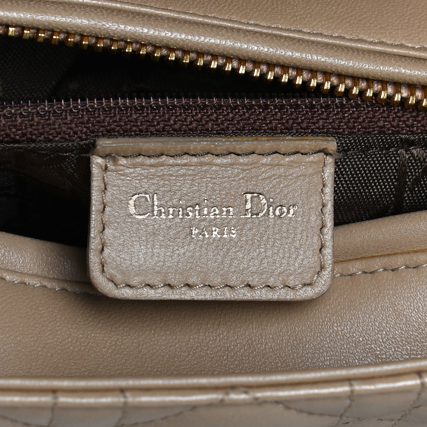 Lambskin Cannage Medium Lady Dior Beige