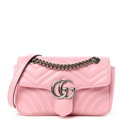 Gucci Calfskin Matelasse Mini GG Marmont Shoulder Bag Wild Rose 1 of 12