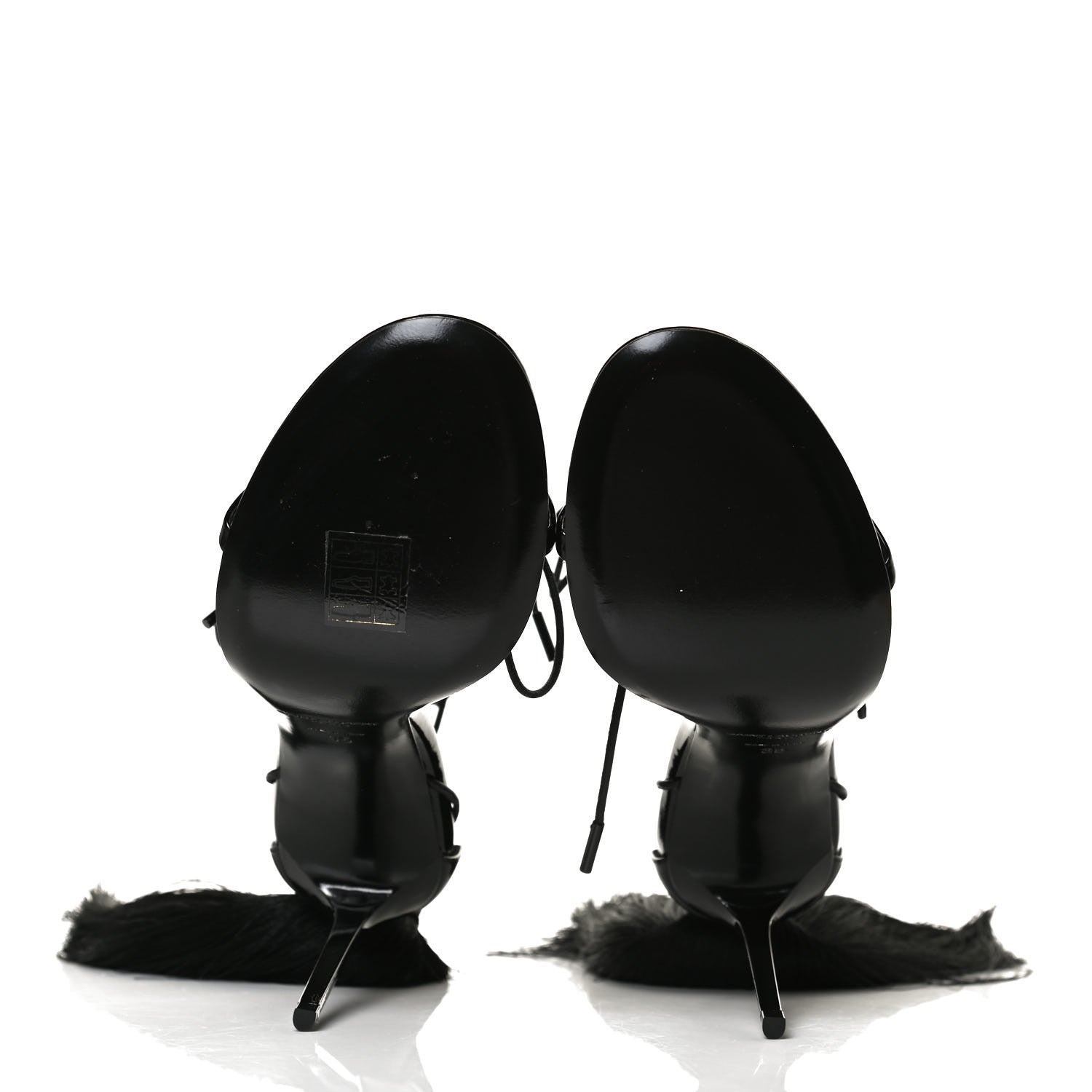Saint Laurent Tassel Embellished Calfskin Ankle-Wrap Sandals 35 Black 7 of 10