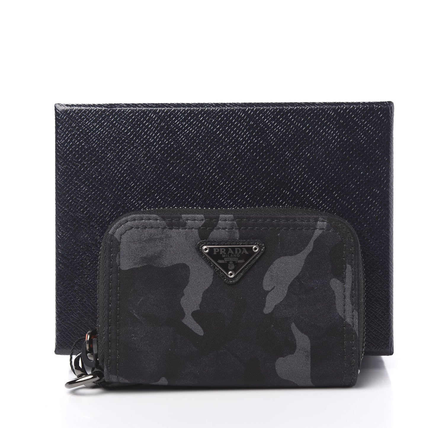 Tessuto Nylon Camouflage Print Card Holder Fumo