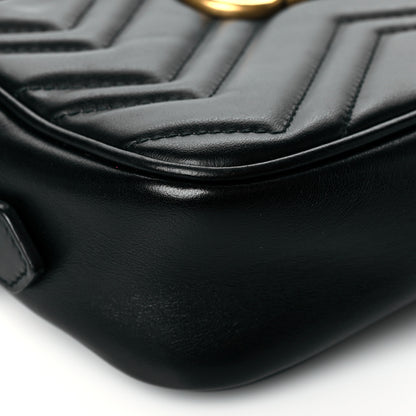 Gucci Calfskin Matelasse Mini GG Marmont Chain Shoulder Bag Black 10 of 11