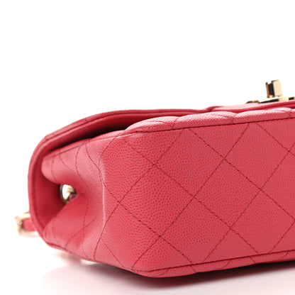 Chanel Caviar Quilted Mini Rectangular Flap Dark Pink 8 of 9