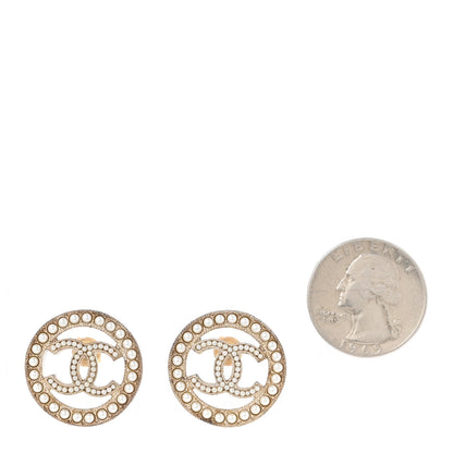 Chanel Pearl CC Round Earrings Gold 2 of 4