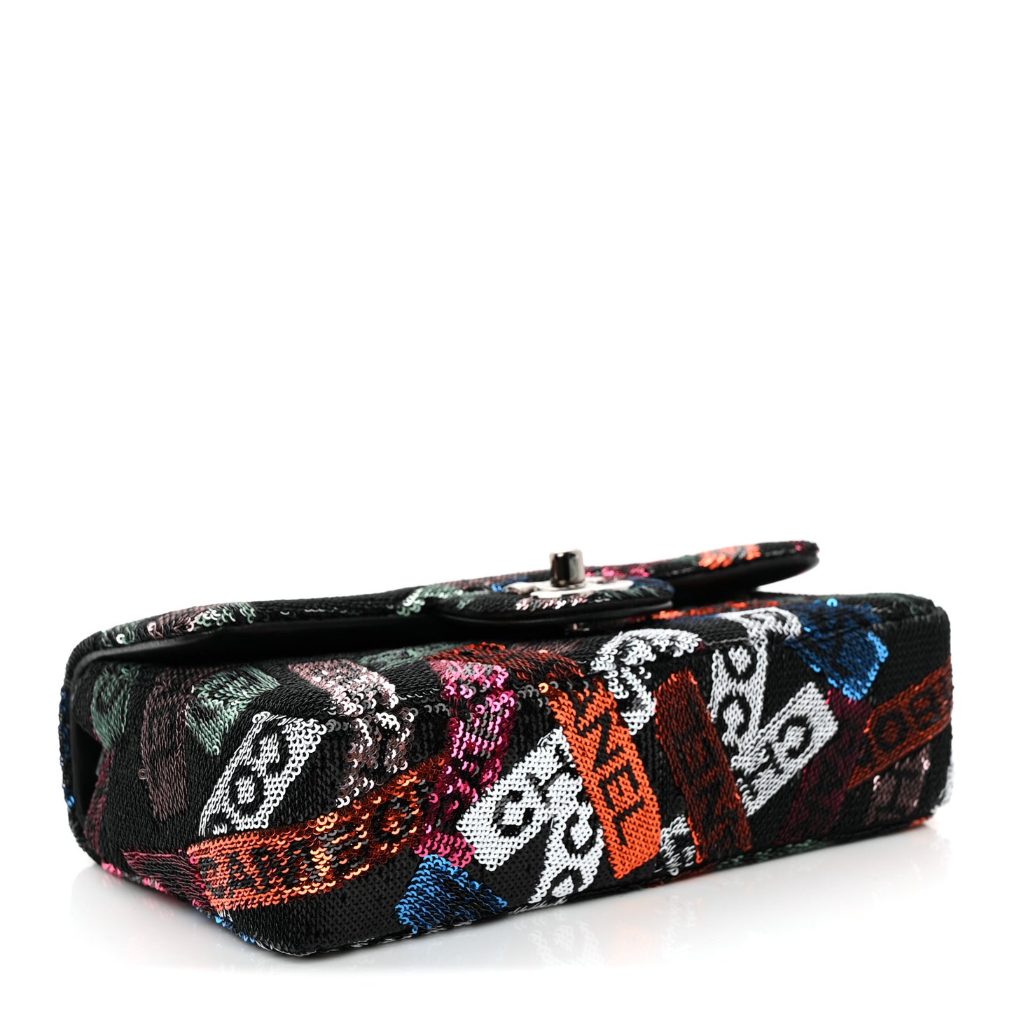 Sequin Logo Small Flap Ruthenium Multicolor