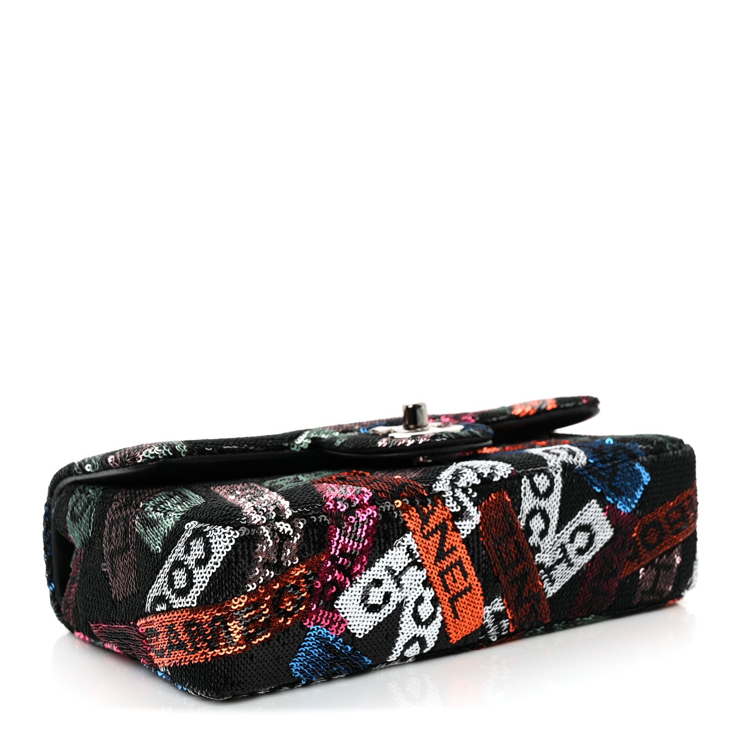 Chanel Sequin Logo Small Flap Ruthenium Multicolor 4 of 11