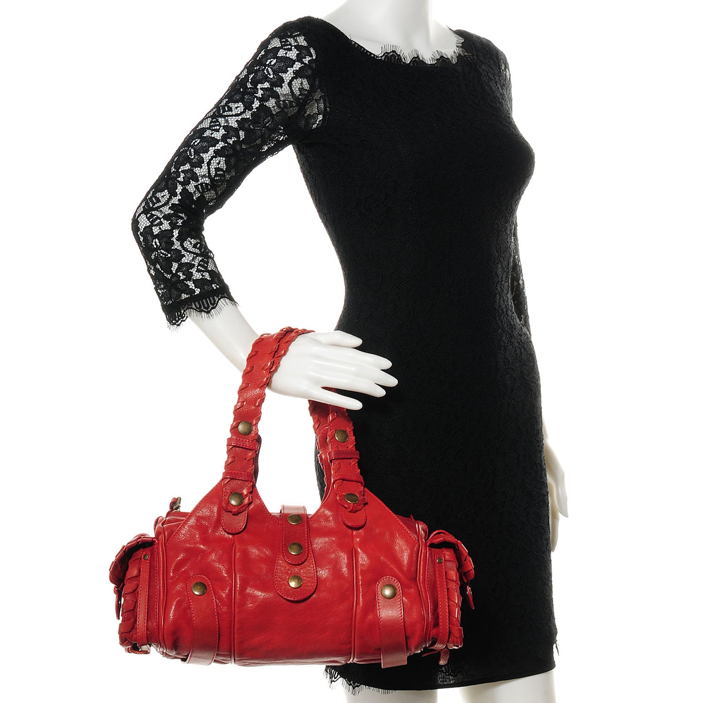 Calfskin Silverado Shoulder Bag Red