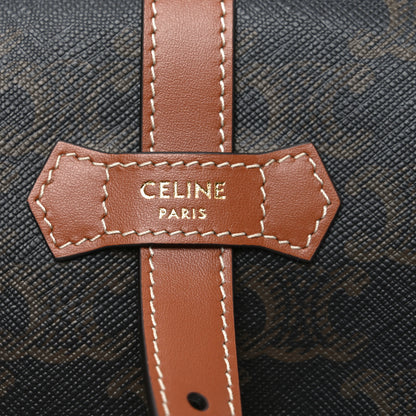 Celine Triomphe Canvas Calfskin Jewelry Pouch Tan 6 of 6