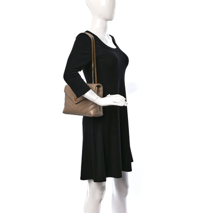 Saint Laurent Calfskin Y Quilted Monogram Small Loulou Chain Satchel Dark Beige 2 of 11