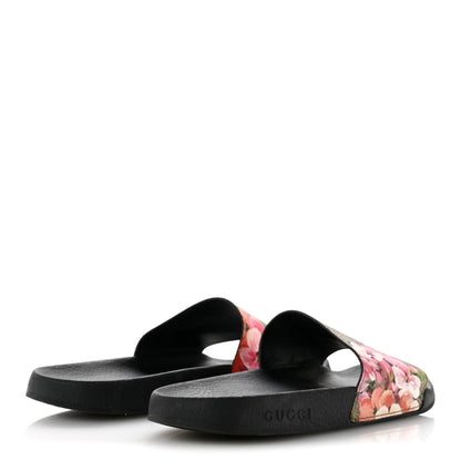 Gucci GG Supreme Monogram Blooms Slide Sandals 40 Beige Multicolor 5 of 10