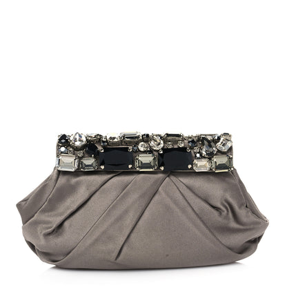 Prada Satin Crystal Clutch Fumo 1 of 7