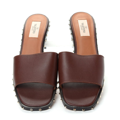 Valentino Garavani Nappa Soul Rockstud 55mm Slide Sandals 37 Brown 5 of 10