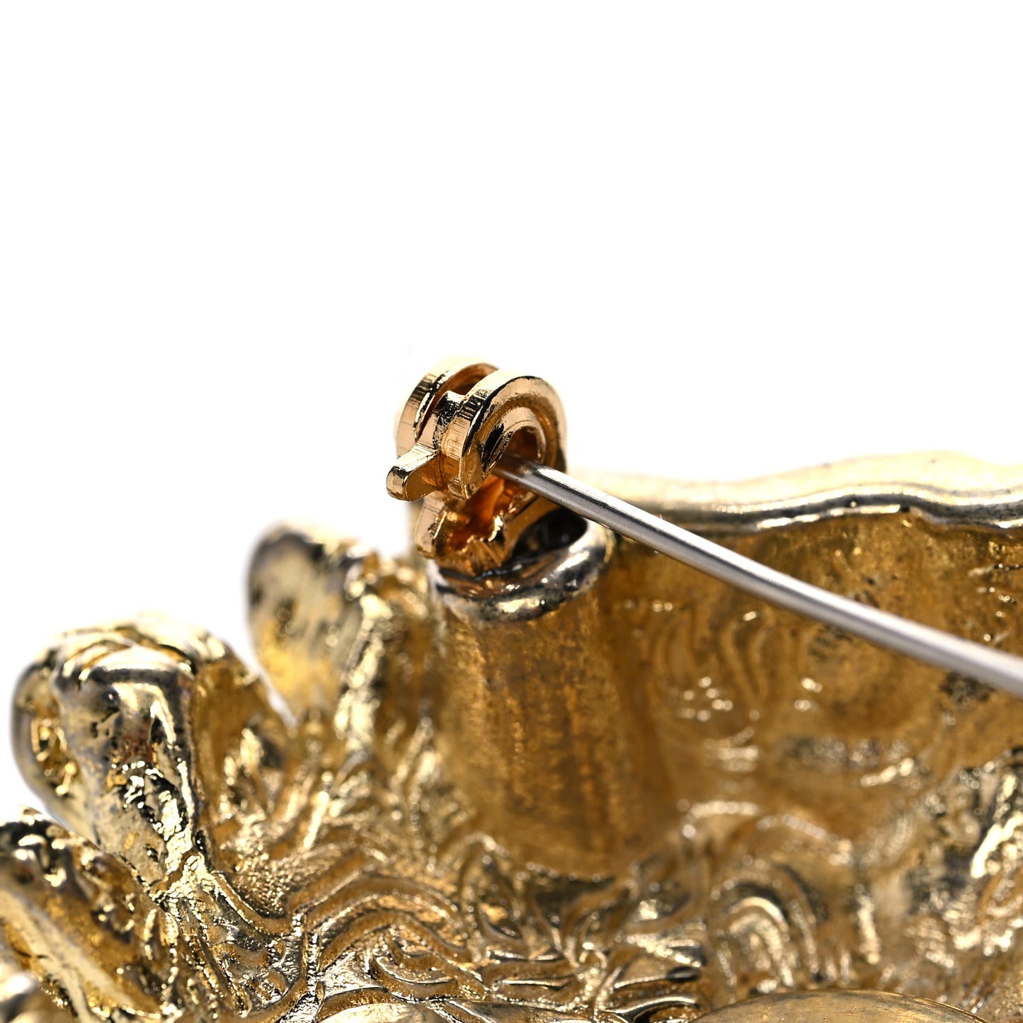Metal Crystal Rajah Brooch Gold