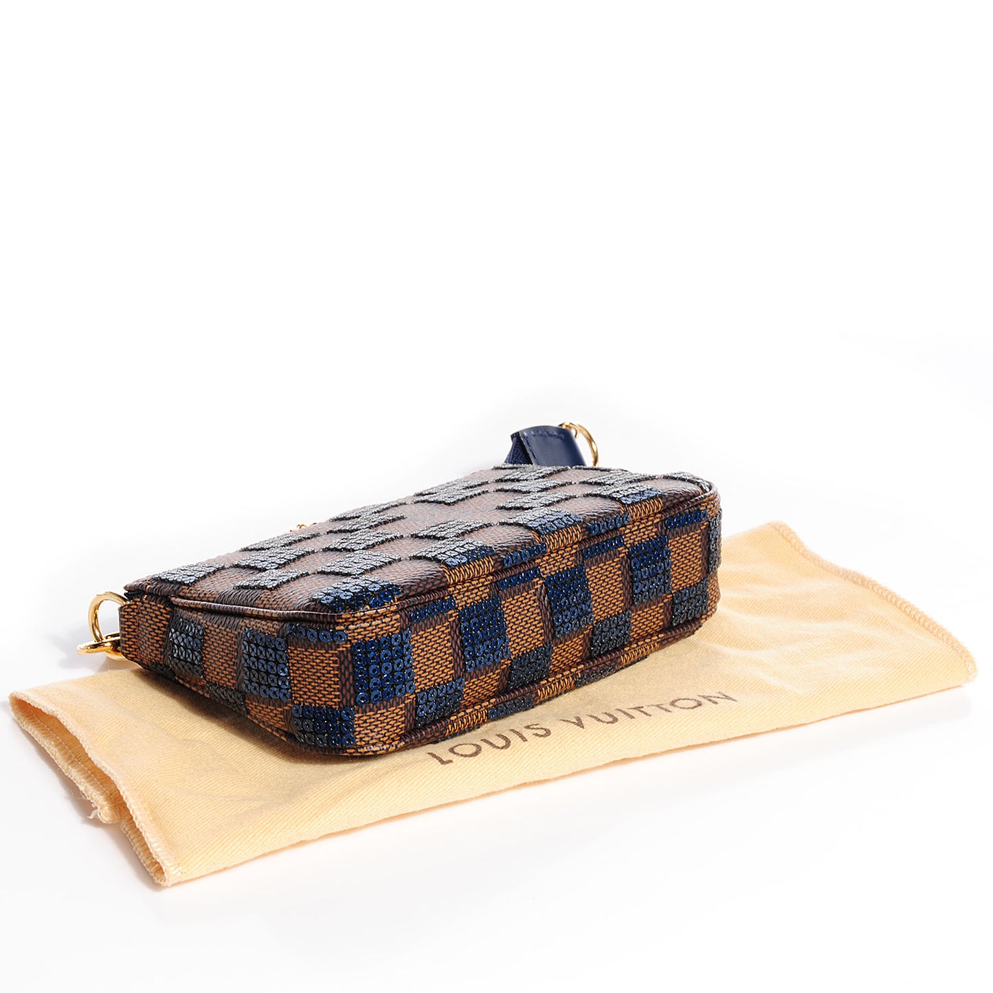 Damier Paillettes Mini Pochette Accessories Blue