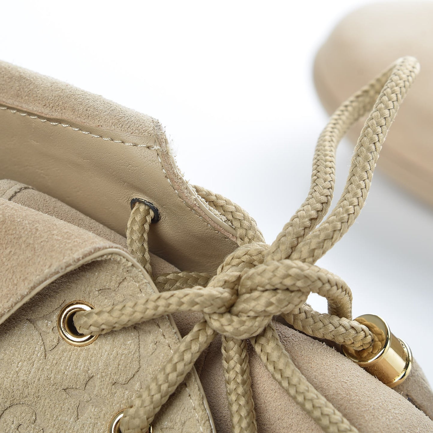 Suede Fold Over Sneakers 38 Beige