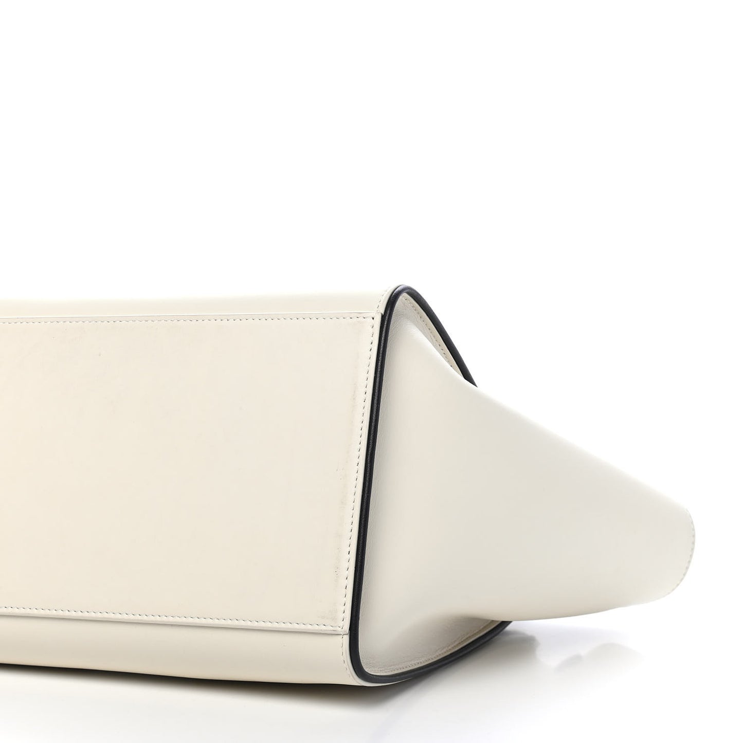 Smooth Calfskin Small Trapeze White Black