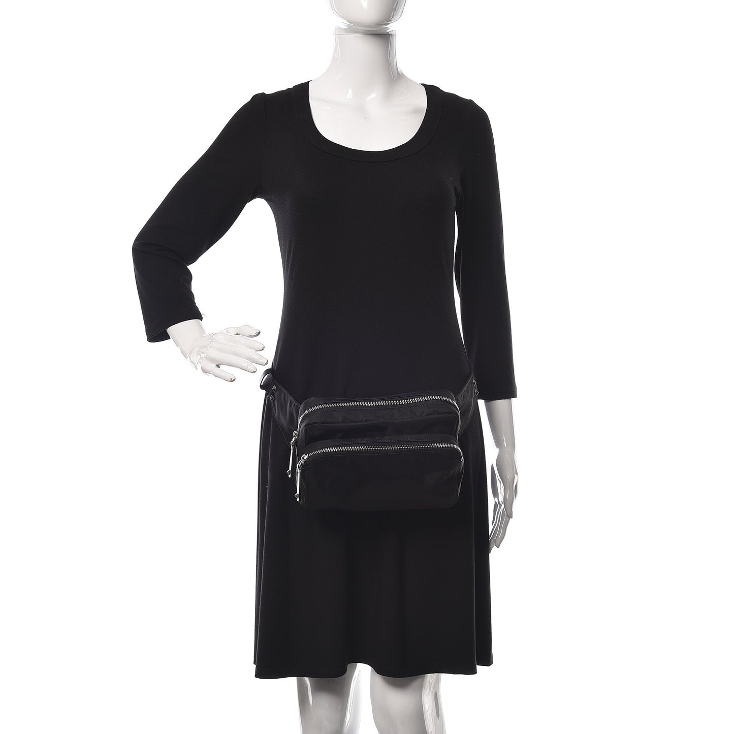 Nylon VLTN Banane Belt Bag Black