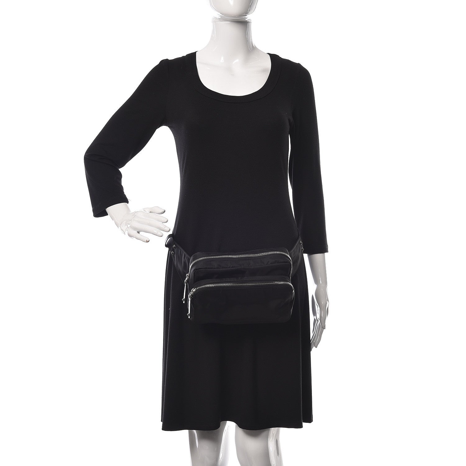 Valentino Garavani Nylon VLTN Banane Belt Bag Black 2 of 9