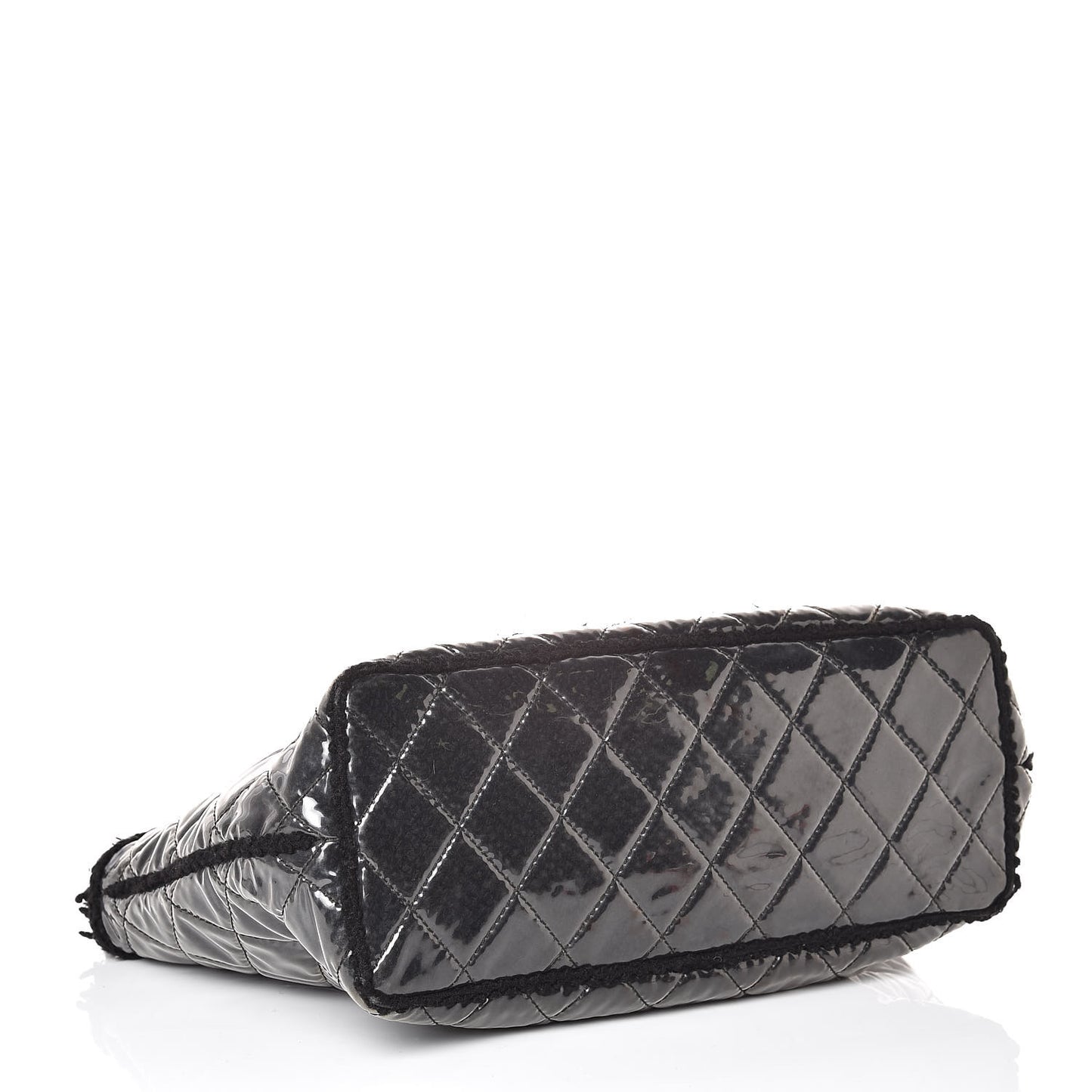 Vinyl Quilted Funny Tweed Tote Black