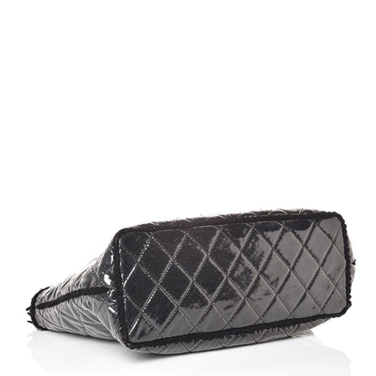 Chanel Vinyl Quilted Funny Tweed Tote Black 4 of 9