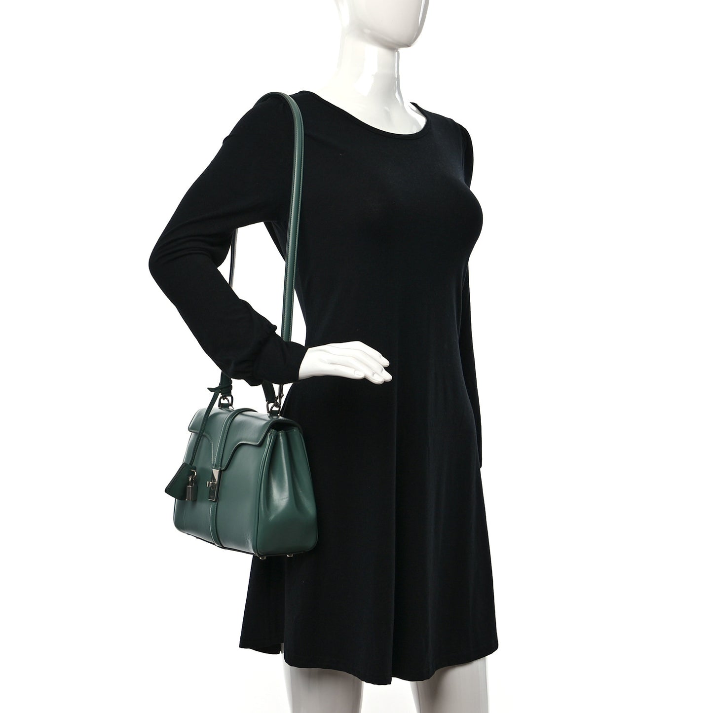 Satinated Calfskin Small 16 Top Handle Bag Celadon