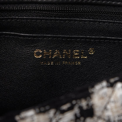 Chanel Tweed Quilted Mini Rectangular Flap Black Ecru White 8 of 11
