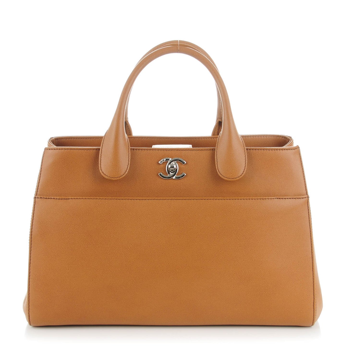 Caviar Medium Cerf Executive Shopper Tote Dark Beige