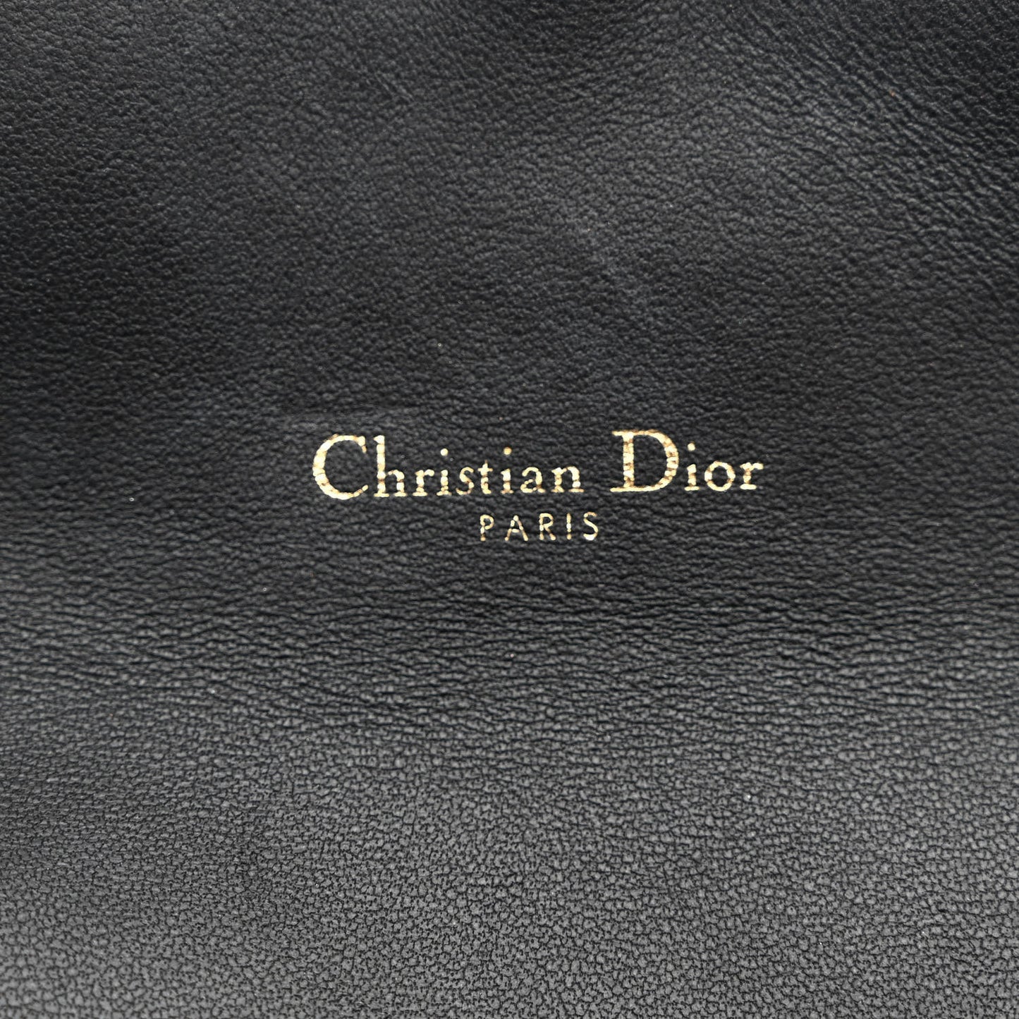 Grained Calfskin Saddle Chain Wallet Pouch Black