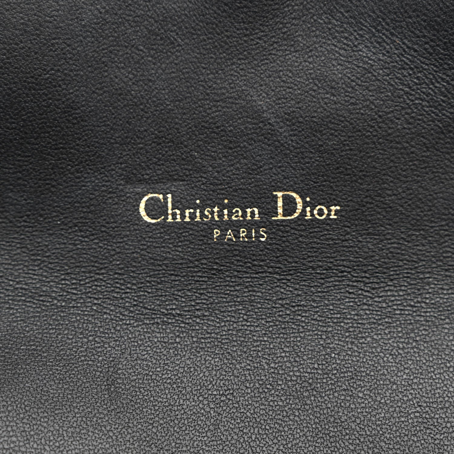 Christian Dior Grained Calfskin Saddle Chain Wallet Pouch Black 7 of 9