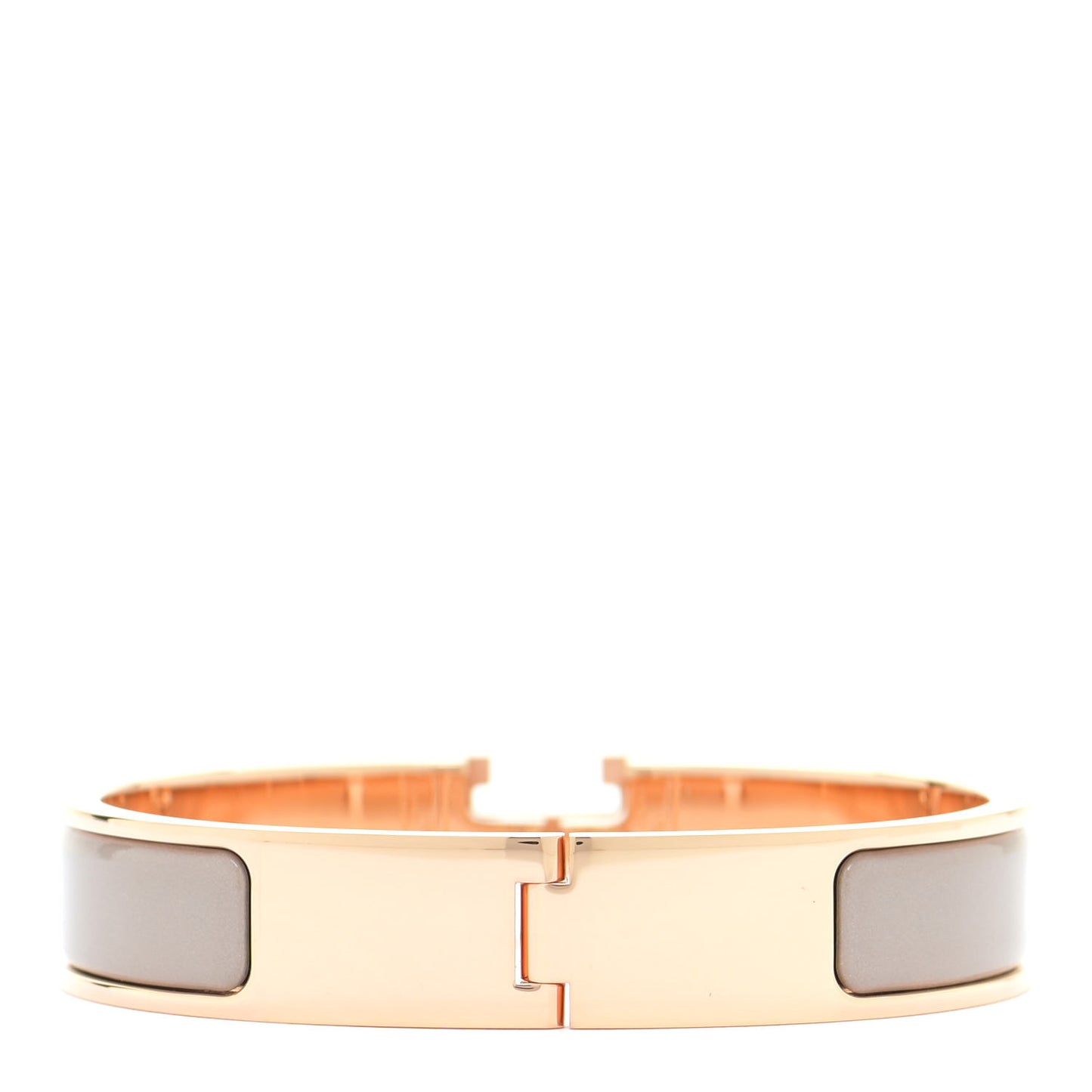 Enamel Narrow Clic Clac H Bracelet PM Marron Glace