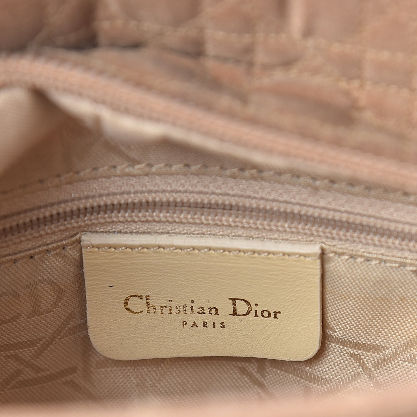 Nylon Cannage Medium Lady Dior Beige