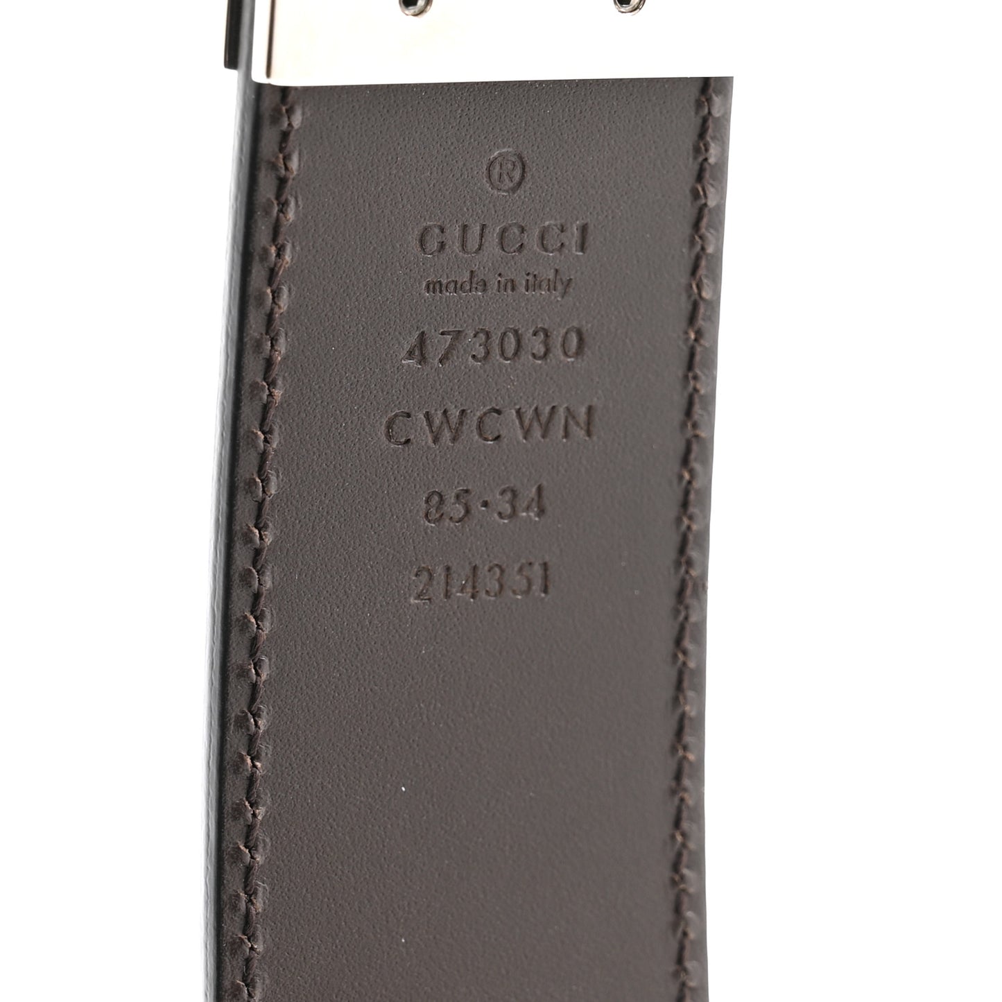 Guccissima Signature Interlocking G Reversible 37mm Belt 85 34 Black Cocoa