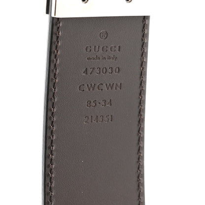 Gucci Guccissima Signature Interlocking G Reversible 37mm Belt 85 34 Black Cocoa 5 of 6