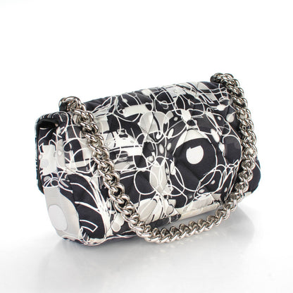 Chanel Satin Quilted Medium Kaleidoscope Flap Black White 3 of 8