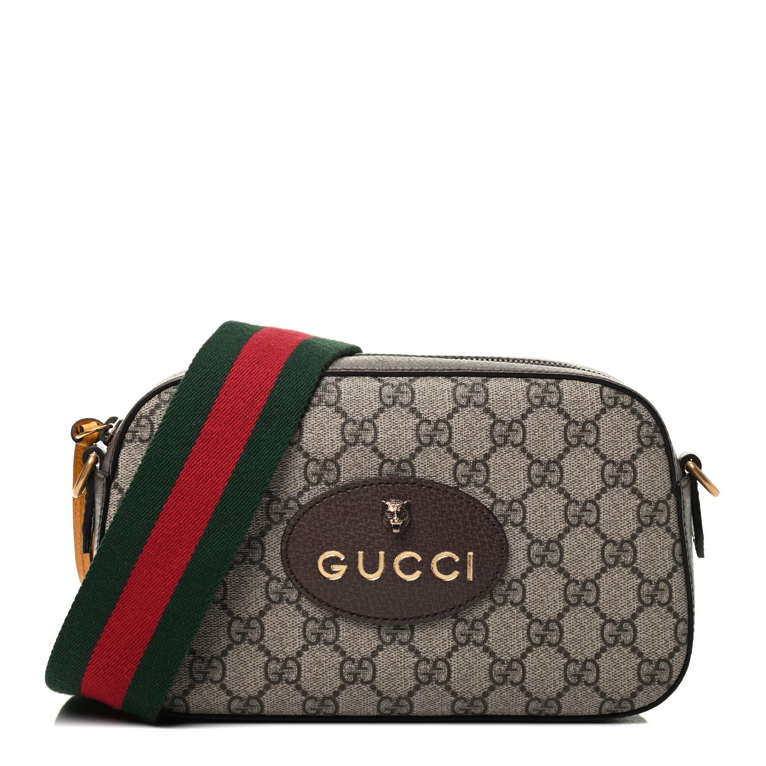 Gucci GG Supreme Monogram Web Neo Vintage Shoulder Bag Beige New Acero Crop 1 of 9