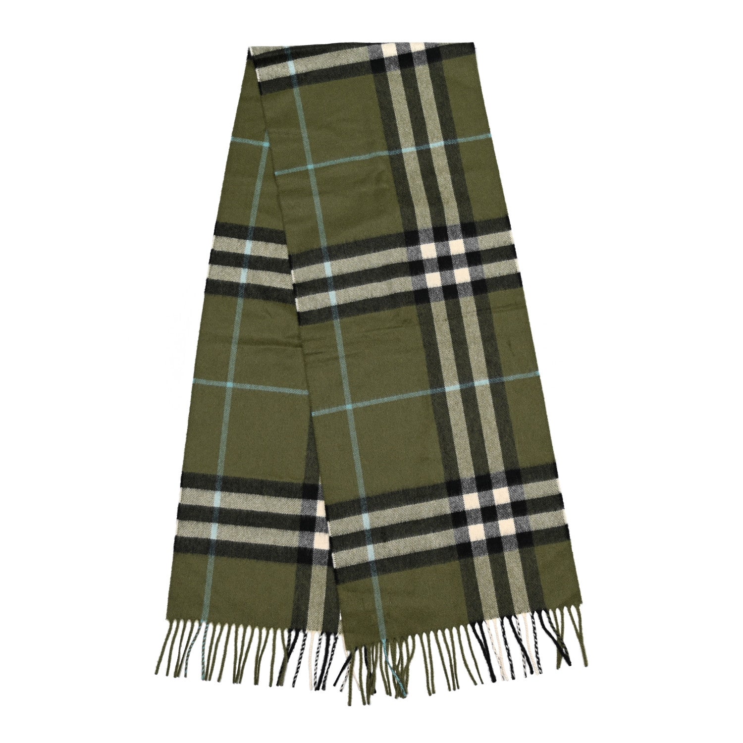 Burberry Cashmere Giant Check Fringe Scarf Shrub Shrub 2 of 4