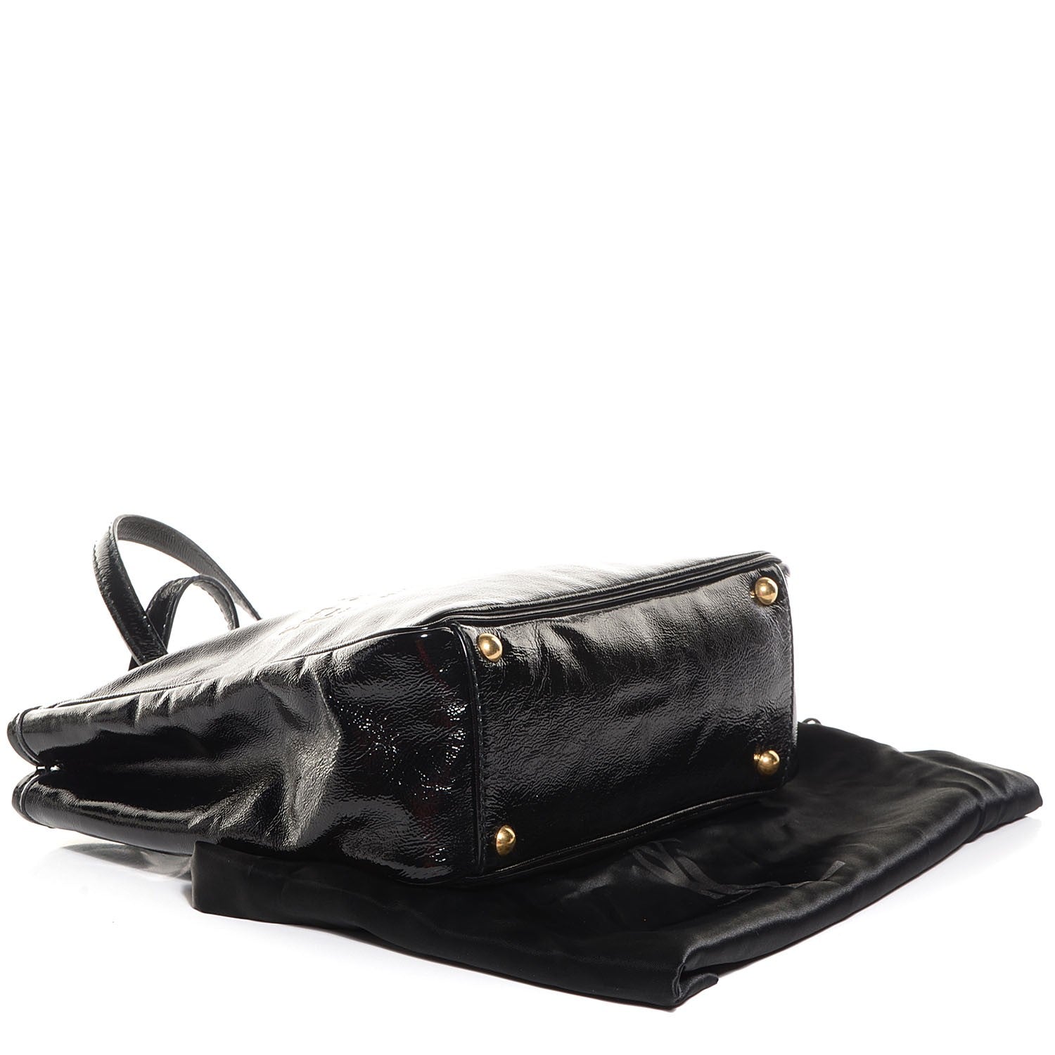 Saint Laurent Textured Patent Small Y-Mail Tote Black 4 of 7