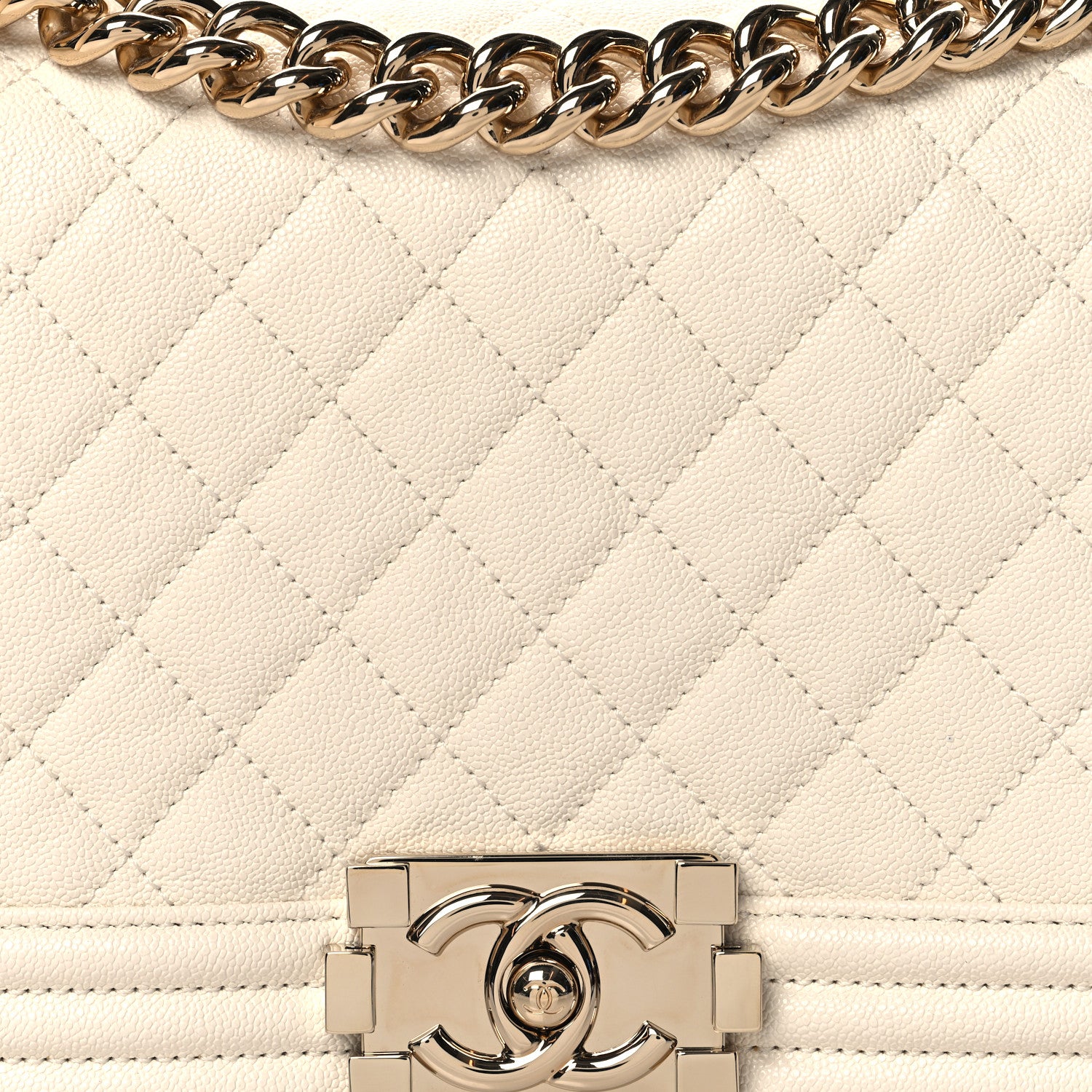Chanel Caviar Quilted Medium Boy Flap White 8 of 11
