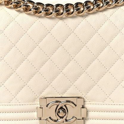 Chanel Caviar Quilted Medium Boy Flap White 8 of 11
