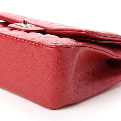Chanel Iridescent Caviar Quilted Jumbo Double Flap Red 7 of 10