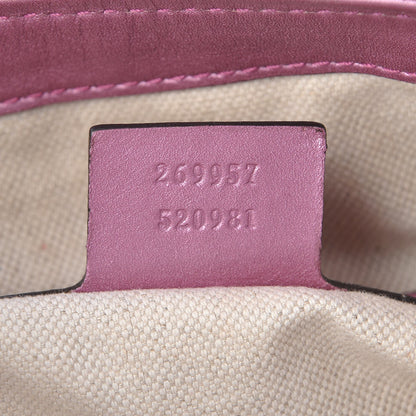 Gucci Metallic Soft Guccissima Heart Bit Charm Top Handle Tote Fresia Rose 7 of 12