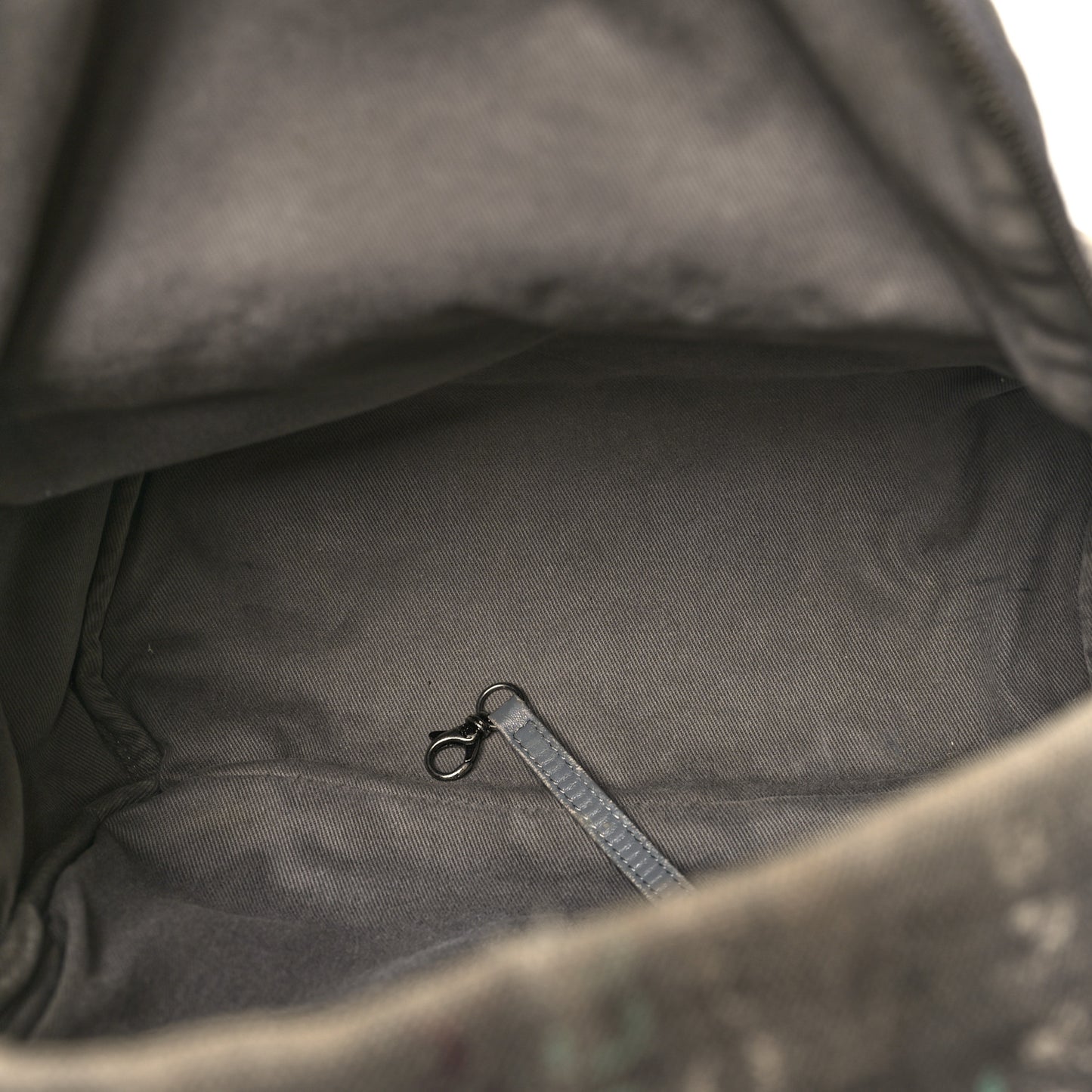 Graffiti Printed Canvas Medium Backpack Grey