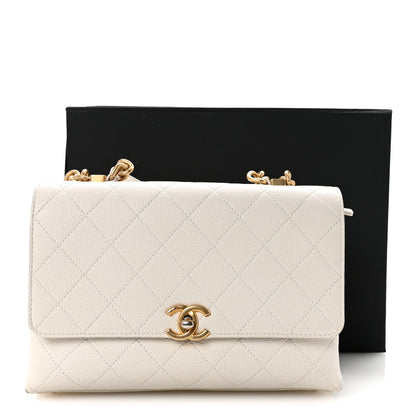 Chanel Grained Calfskin Small Stitched Flap White 11 of 11