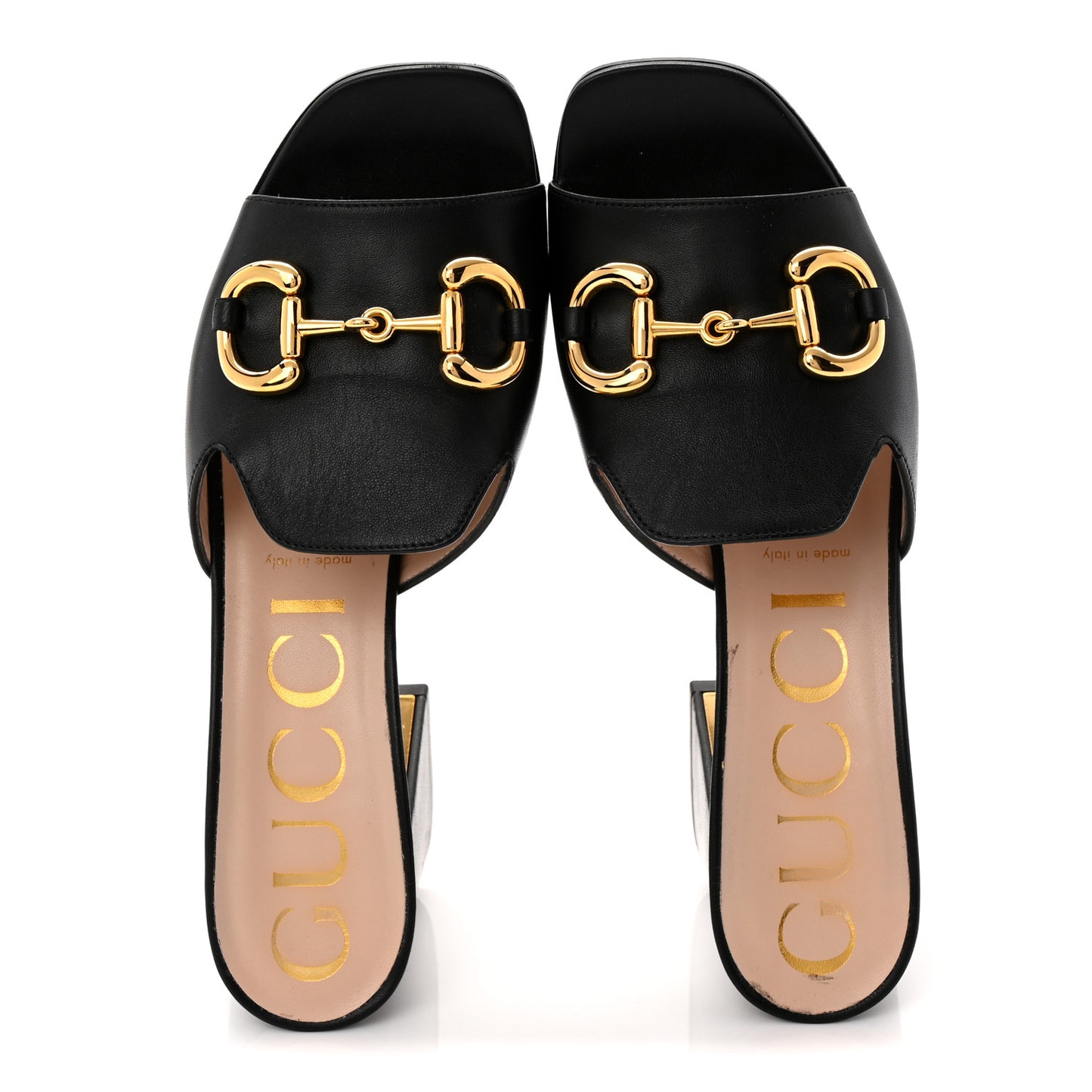 Nappa Horsebit 75mm Slide Sandals 39.5 Black