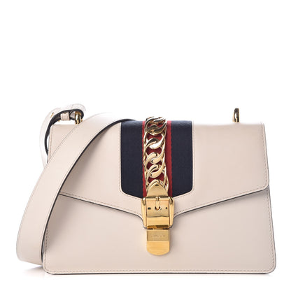 Gucci Calfskin Small Sylvie Shoulder Bag White 1 of 9