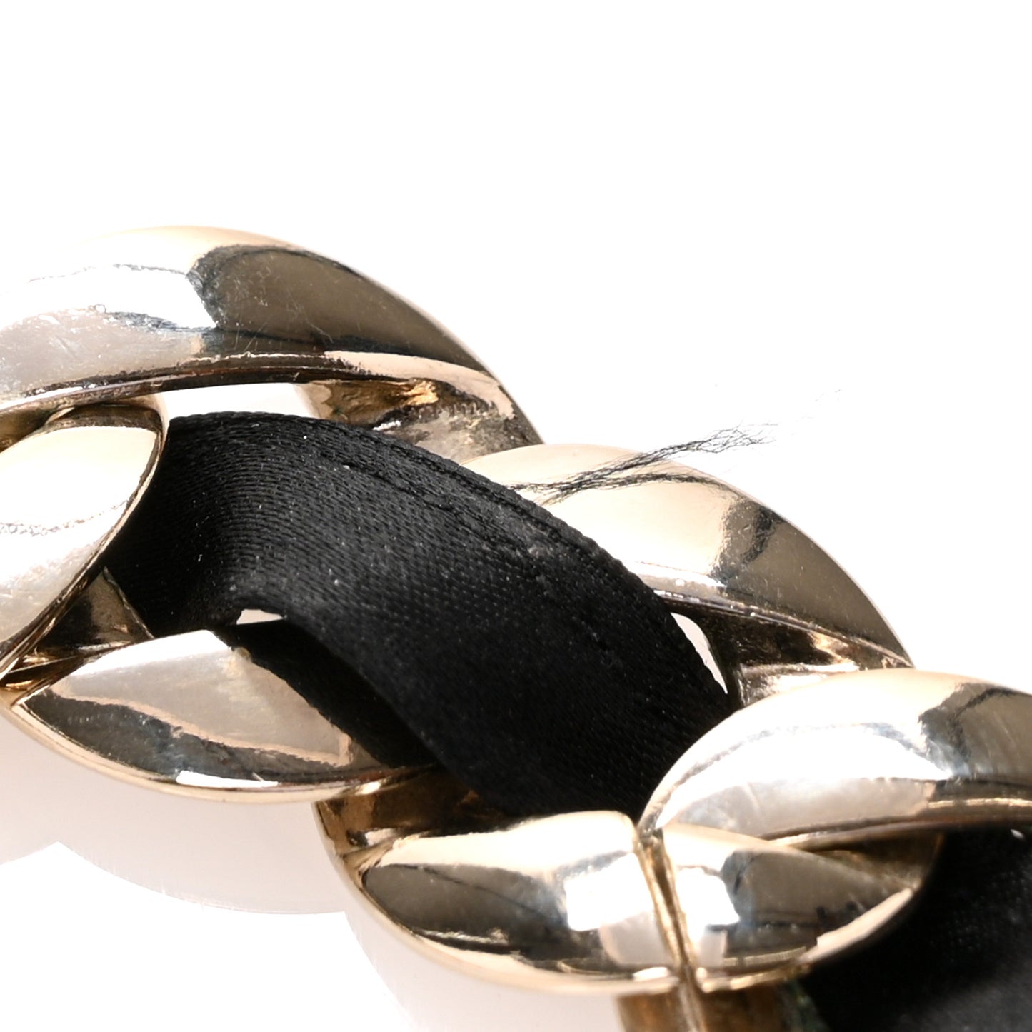 Satin Chain Headband Black Gold