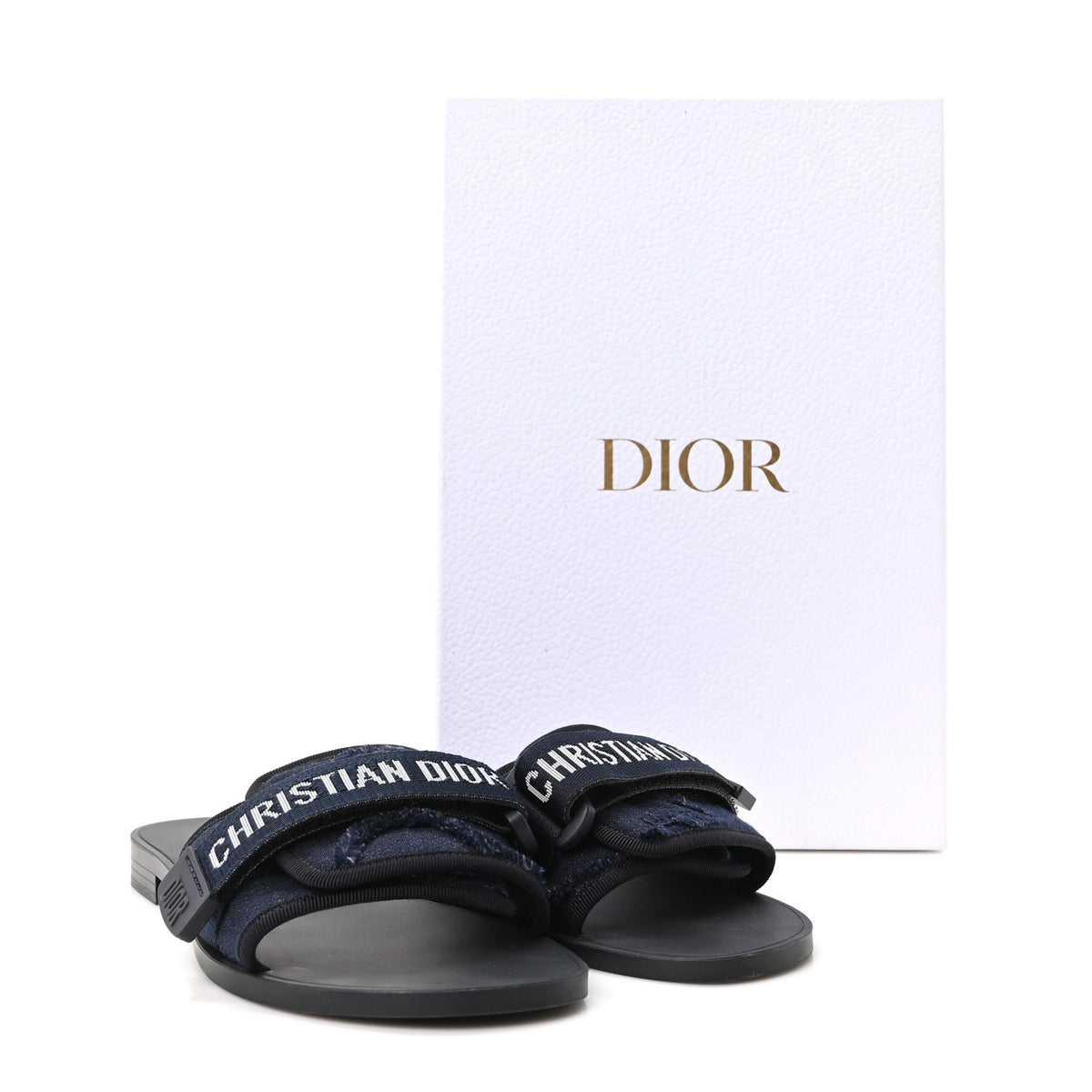 Christian Dior Technical Stretch Fabric Camouflage Dio(r)evolution Slide Sandals 38 Deep Blue 9 of 9