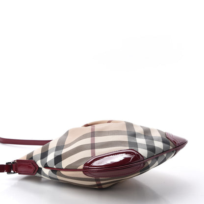 Burberry Patent Nova Check Julia Crossbody Bag Dark Red 4 of 13