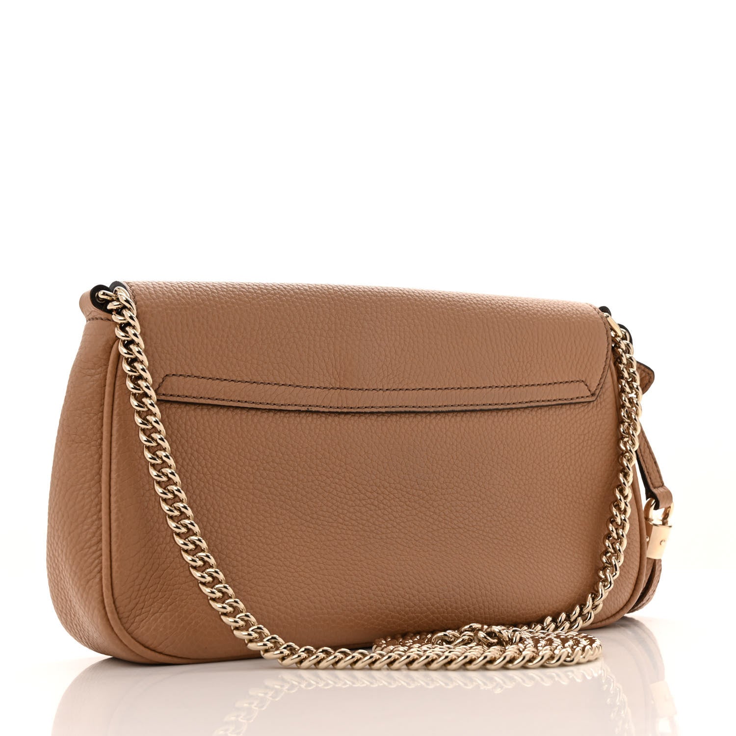 Gucci Pebbled Calfskin Medium Soho Flap Crossbody Camelia 3 of 14
