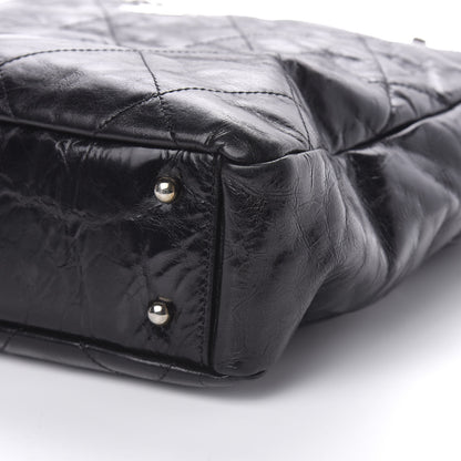 Chanel Glazed Calfskin Lambskin Portobello Tote Black 10 of 11